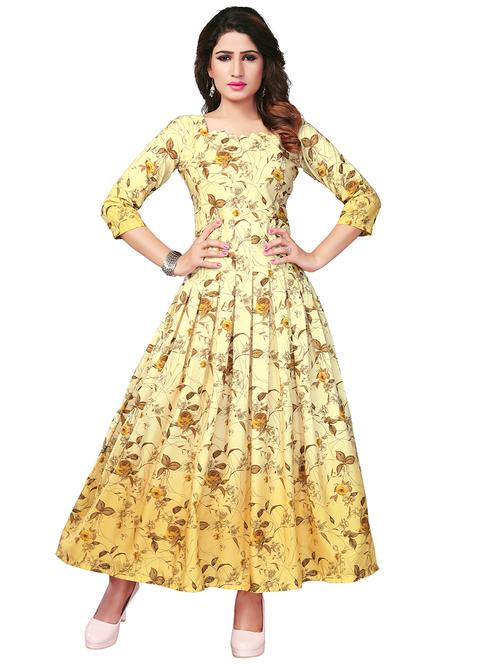floral flared ethnic dress - 16813966 - Very Small Image - 1