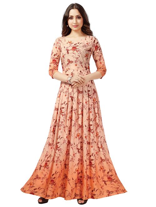 floral flared ethnic dress - 16813968 - Very Small Image - 1