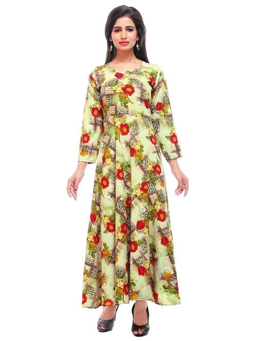 floral flared ethnic dress - 16813990 - Very Small Image - 1
