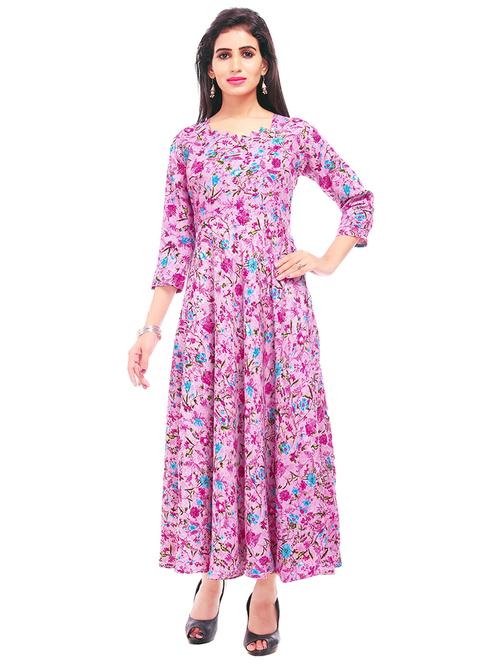 floral flared ethnic dress - 16813993 - Very Small Image - 1