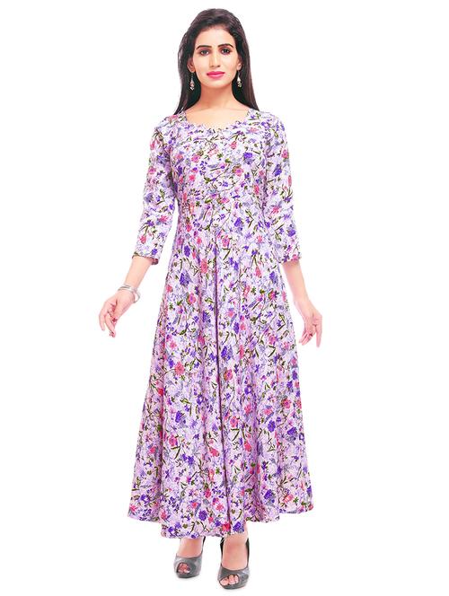 floral flared ethnic dress - 16813996 - Very Small Image - 1