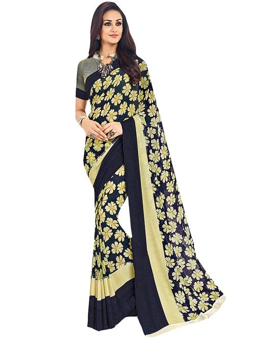 floral printed saree with blouse - 16814138 - Very Small Image - 1