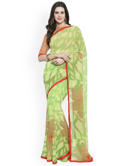 geometrical bordered saree with blouse - 16814314 - Very Small Image - 1