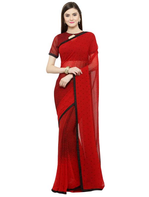 printed bordered saree with blouse - 16814319 - Very Small Image - 1
