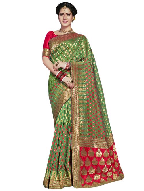 floral printed saree with blouse - 16814348 - Very Small Image - 1