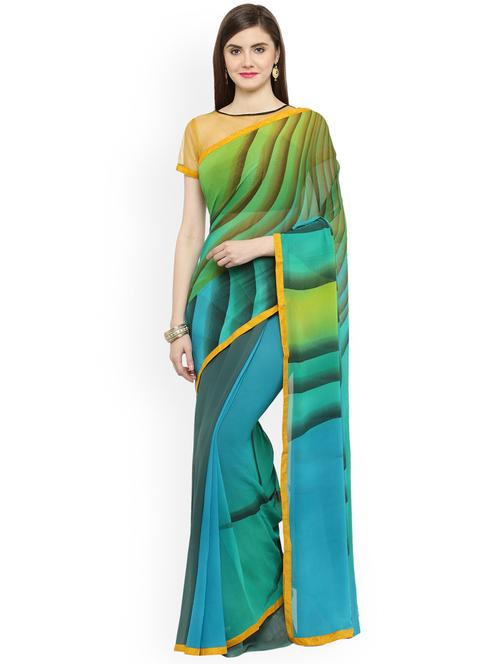abstract bordered saree with blouse - 16814454 - Very Small Image - 1