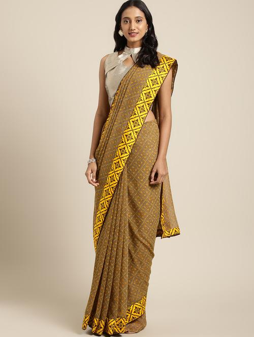 floral printed saree with blouse - 16814577 - Very Small Image - 1
