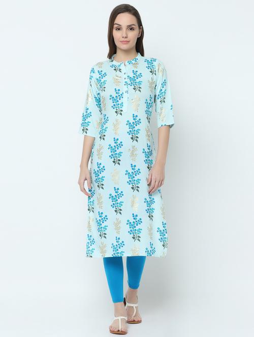 floral straight kurta - 16814818 - Very Small Image - 1