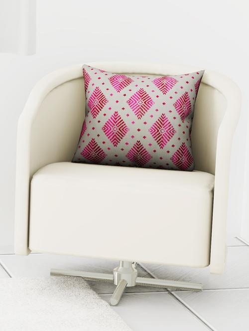 handmade cushion cover with front:- jacquard & back cotton - 16815203 - Very Small Image - 1