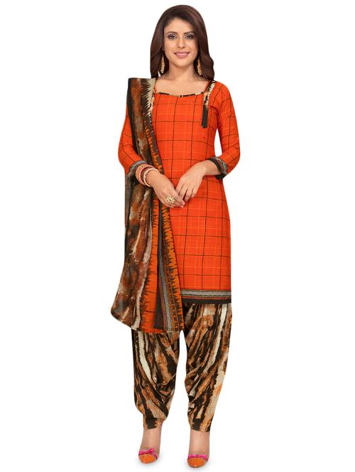 checkered unstitched salwar suit set - 16816048 - Very Small Image - 1