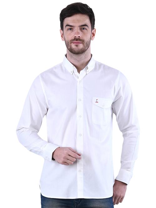 white solid casual shirt - 16816802 - Very Small Image - 1