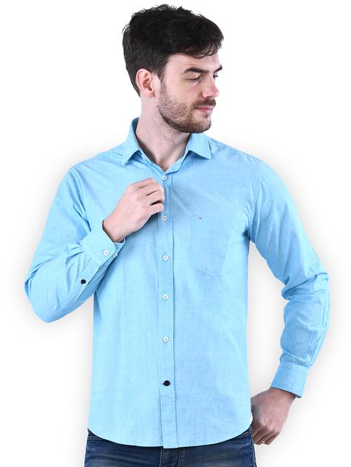 light blue solid casual shirt - 16816832 - Very Small Image - 1