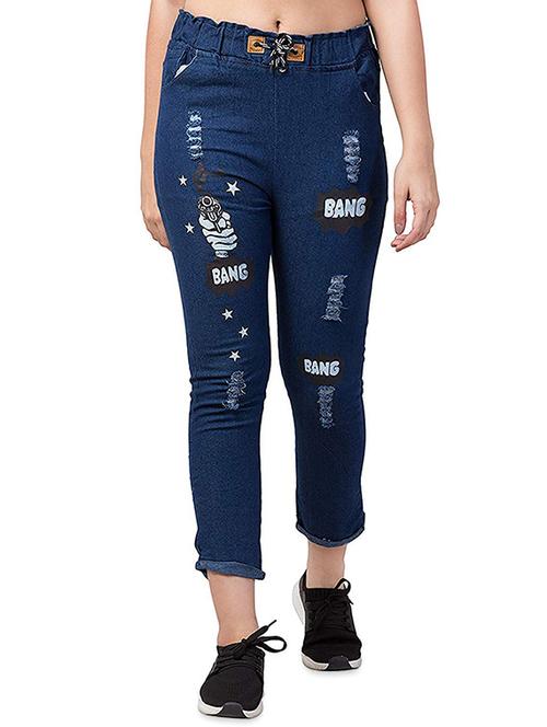 high rise drawstring jeans - 16816914 - Very Small Image - 1