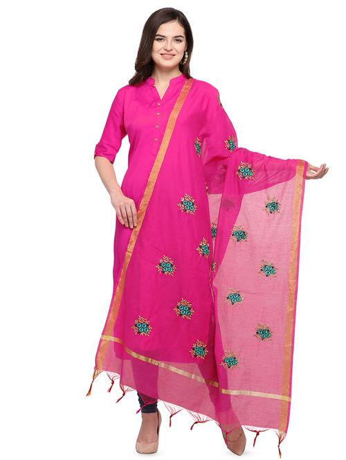 embroidered plain dupatta - 16817358 - Very Small Image - 1