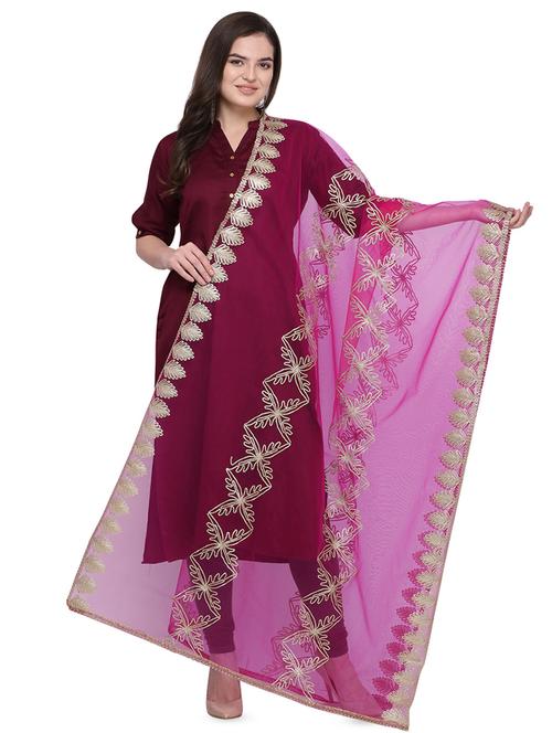 gota work plain dupatta - 16817363 - Very Small Image - 1