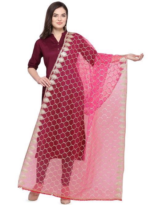 gota work plain dupatta - 16817364 - Very Small Image - 1