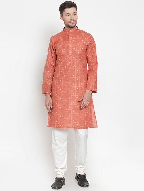 red checkered long kurta - 16817652 - Very Small Image - 1