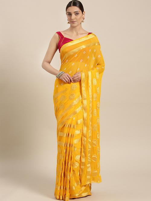 solid embroidered saree with blouse - 16817839 - Very Small Image - 1