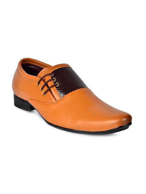 tan leatherette lace-up oxfords - 16817876 - Very Small Image - 1