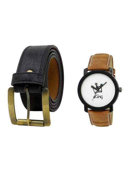 multi colored leatherette belt with watch - 16818957 - Very Small Image - 1
