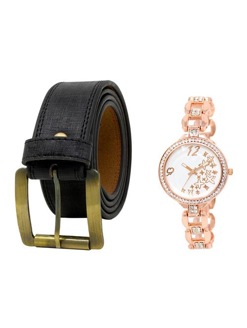 multi colored leatherette belt with watch - 16819004 - Very Small Image - 1