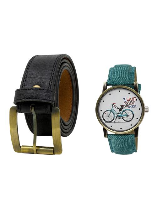 multi colored leatherette belt with watch - 16819015 - Very Small Image - 1