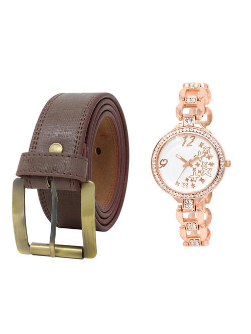 multi colored leatherette belt with watch - 16819132 - Very Small Image - 1