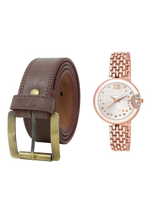 multi colored leatherette belt with watch - 16819142 - Very Small Image - 1