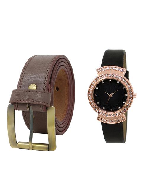 multi colored leatherette belt with watch - 16819150 - Very Small Image - 1
