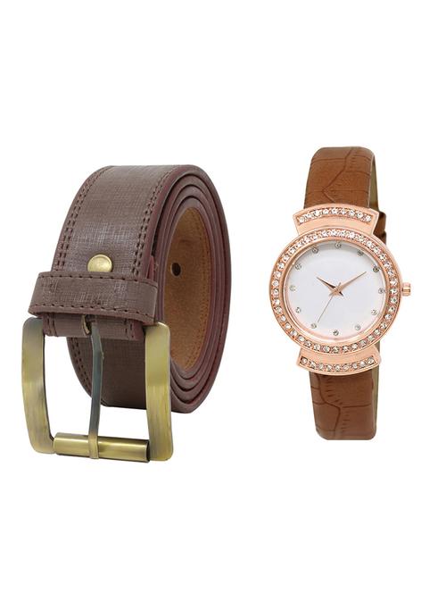 multi colored leatherette belt with watch - 16819151 - Very Small Image - 1