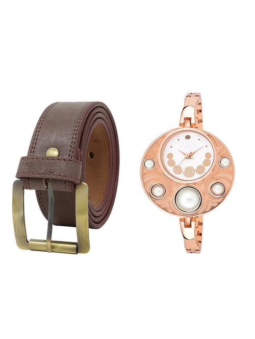 multi colored leatherette belt with watch - 16819152 - Very Small Image - 1