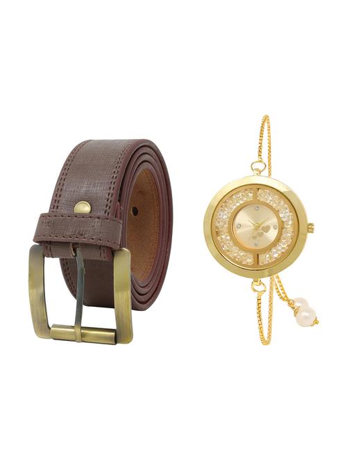 multi colored leatherette belt with watch - 16819160 - Very Small Image - 1