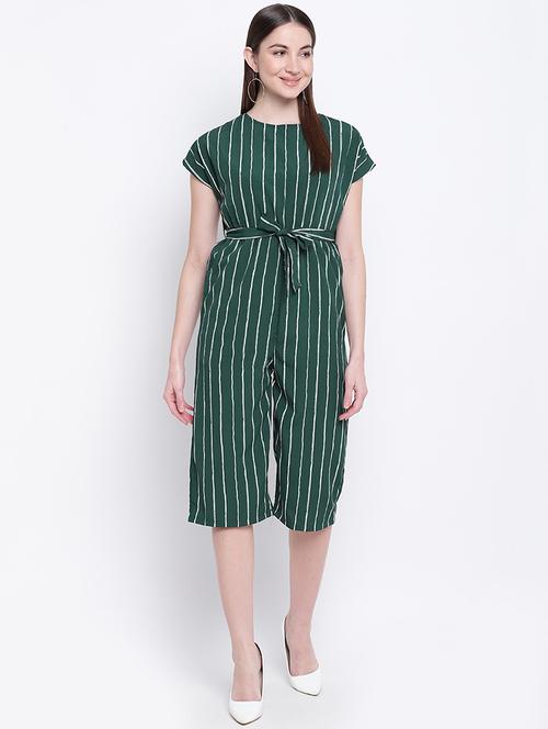 tie front striped jumpsuit - 16822252 - Very Small Image - 1