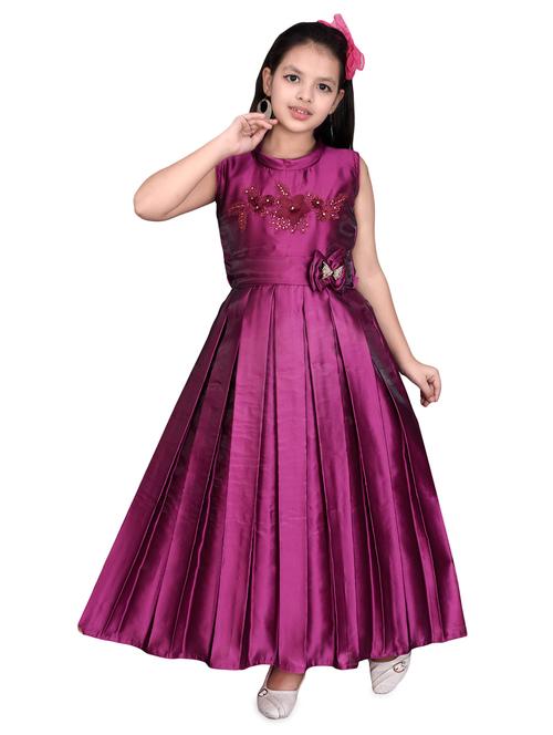 purple silk blend frock - 16822862 - Very Small Image - 1