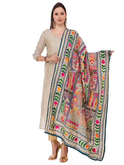 gold chanderi dupatta - 16822998 - Very Small Image - 1
