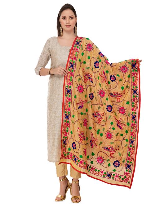 floral embroidered dupatta - 16823004 - Very Small Image - 1