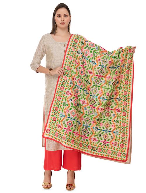 floral embroidered dupatta - 16823008 - Very Small Image - 1