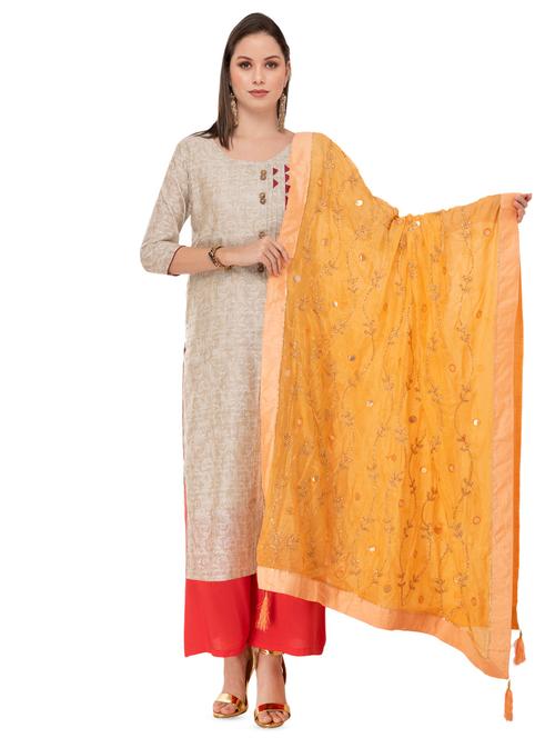tassels embroidered dupatta - 16823010 - Very Small Image - 1