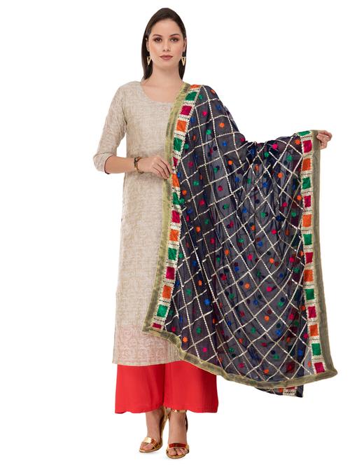 floral embroidered dupatta - 16823014 - Very Small Image - 1
