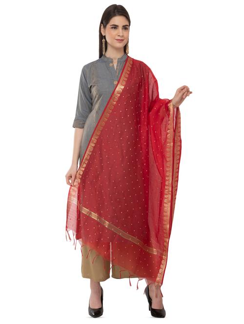 zari embroidered dupatta - 16823045 - Very Small Image - 1