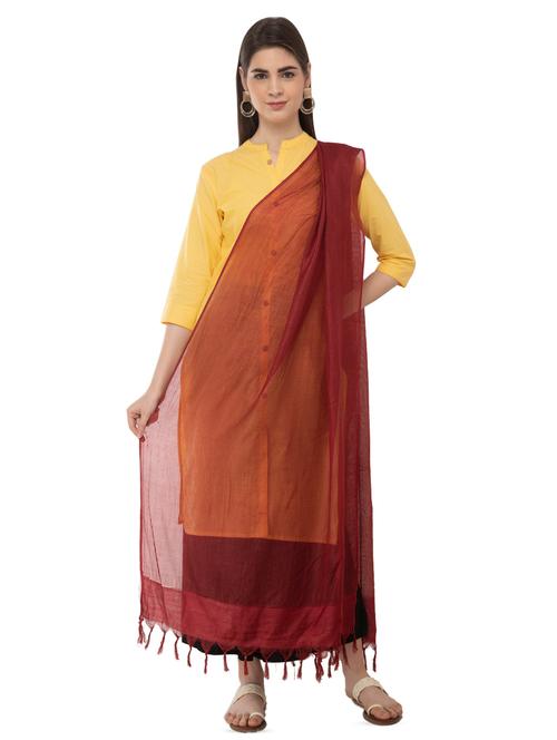 plain dupatta with fringes - 16823081 - Very Small Image - 1
