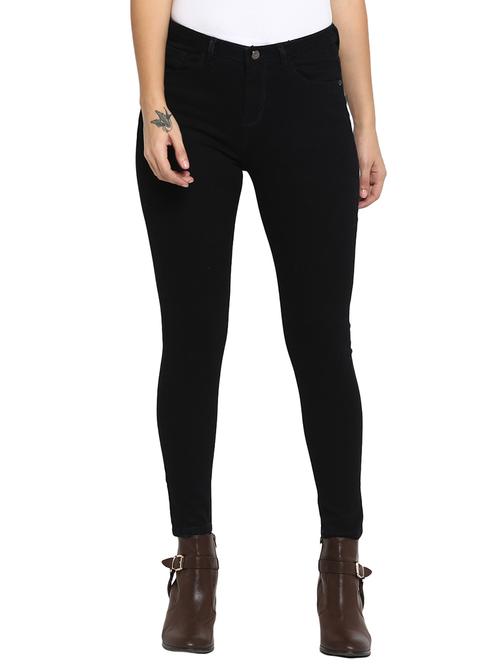 high rise solid jeans - 16823102 - Very Small Image - 1