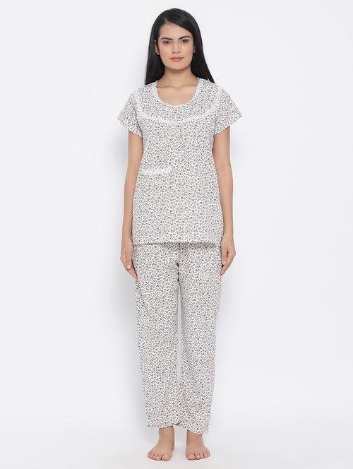 floral tee with pajama set - 16823777 - Very Small Image - 1