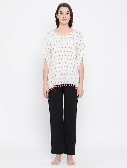 lace detail top with pajama set - 16823778 - Very Small Image - 1