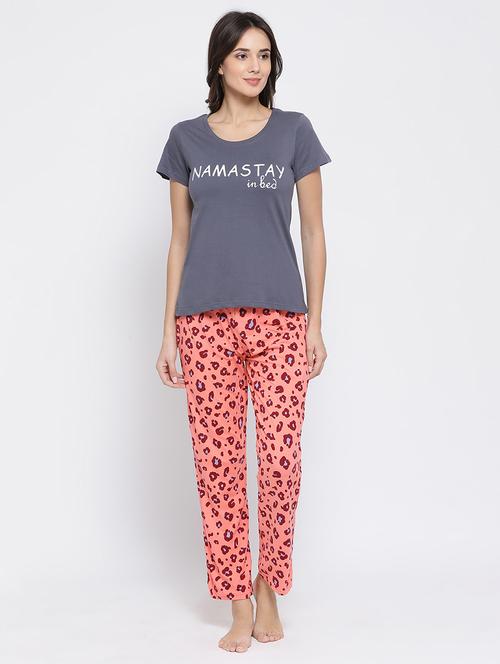 quirky tee with animal pajama set - 16823796 - Very Small Image - 1