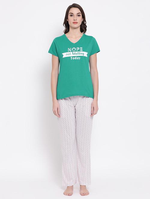 quirky tee with pajama set - 16823797 - Very Small Image - 1