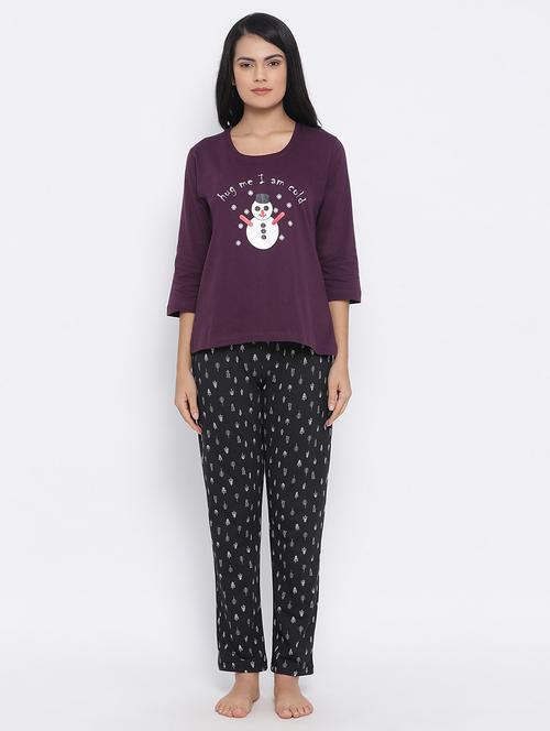 quirky tee with pajama set - 16823798 - Very Small Image - 1