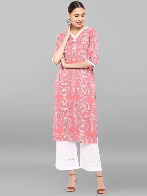 printed kurta palazzo set - 16824453 - Very Small Image - 1