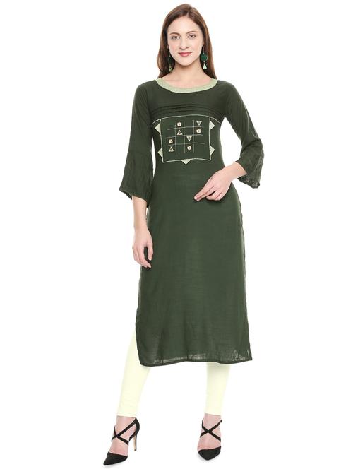 embroidered straight kurta - 16824835 - Very Small Image - 1