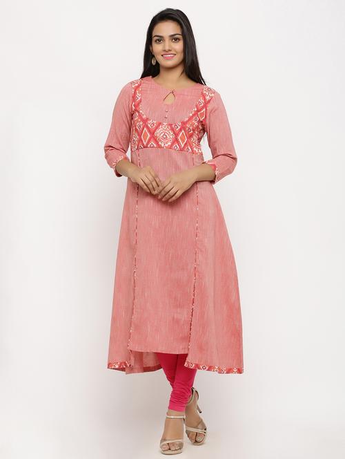 ikat print kurta churidaar set - 16825091 - Very Small Image - 1